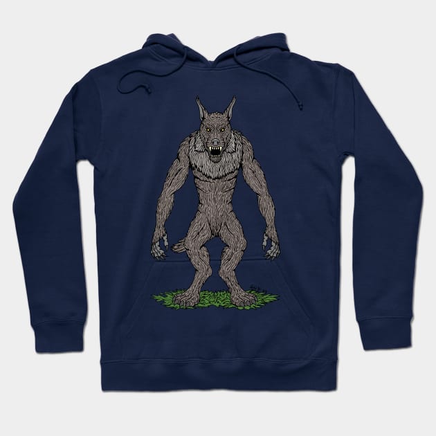 Dogman Cryptid or Werewolf Hoodie by AzureLionProductions